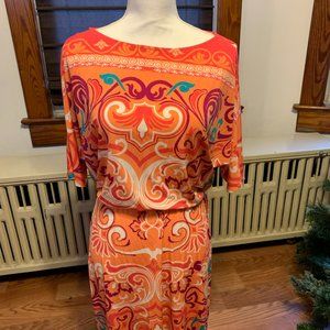 Bright Coral Cold Shoulder Dress - ECI